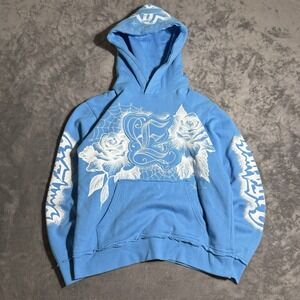 Empyre Paola Hoodie Blue Graphic Small Streetwear Grunge Y2K